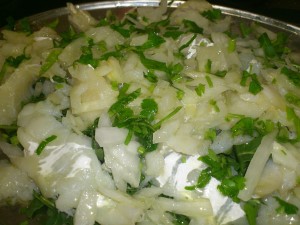 ensalada de puñetas de bacalao